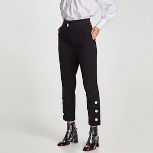 Zara High Waist Trousers with Metal Appliqués